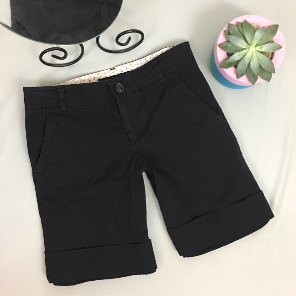 Marc by Marc Jacobs Black Cuffed Shorts